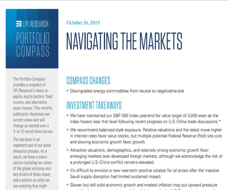 Portfolio Compass | October 16, 2019